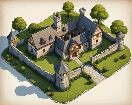 medieval castle,townsmen,chateau,country estate,maplecroft,castlelike,castle,3d model,castle keep,large home,isometric,castleguard,voxel,development concept,lowpoly,country house,castel,collected game assets,knight village,gatehouses,Illustration,Paper based,Paper Based 07