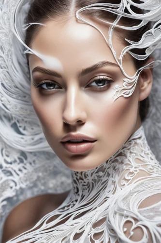 white silk,filigree,white rose snow queen,veils,ice queen,white feather,image manipulation,veiled,lacework,the snow queen,bridal jewelry,derivable,white lady,veiling,fashion vector,sposa,white beauty,beauty face skin,silvery,silvered,Photography,Fashion Photography,Fashion Photography 12