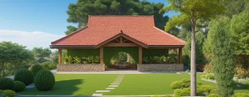 3d rendering,gazebo,garden elevation,home landscape,miniature house,bungalow,roof landscape,render,country house,wooden house,sketchup,landscape designers sydney,landscaped,landscape design sydney,landscape background,small house,little house,house shape,house roof,dog house frame,Photography,General,Realistic