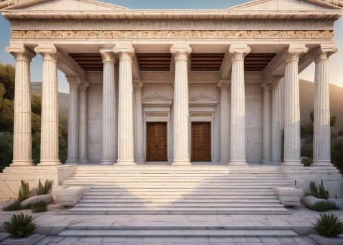 zappeion,greek temple,doric columns,peristyle,glyptothek,palladian,temple of diana,roman temple,erechtheion,neoclassical,marble palace,colonnaded,egyptian temple,house with caryatids,tempio,panathenaic,columns,doric,neoclassicism,palladio,Illustration,Paper based,Paper Based 14