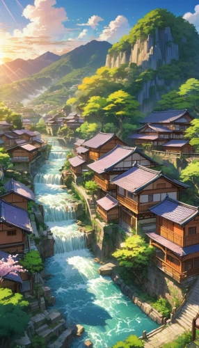 japan landscape,yashima,japanese background,rikkyo,bakumatsu,haakonsen,japanese sakura background,meteora,onsen,kyoto,isshiki,beautiful japan,landscape background,kazoku,sakura background,kashiwazaki,yamashiro,japanese mountains,jinchuan,motonari,Illustration,Japanese style,Japanese Style 03