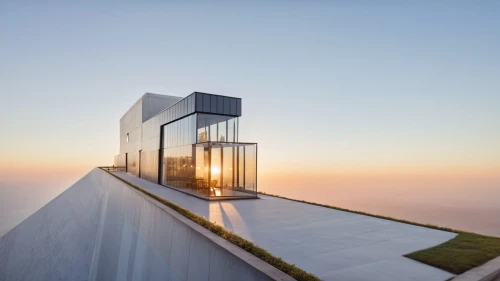 the observation deck,observation deck,observation tower,lookout tower,skywalking,mirror house,skyscapers,glass facade,malaparte,watch tower,glass wall,fire tower,skywalks,structural glass,observatoire,skydeck,glass building,glass pyramid,skywalk,top of the rock,Photography,General,Realistic