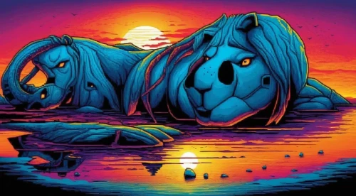 blue elephant,kaijuka,cartoon elephants,two dolphins,pegasys,nikorn,chevaux,unicorn art,ohana,elephunk,ballenas,ladinos,cuthulu,calypsos,mastodon,sun and moon,aereon,colorful horse,caballos,samudra,Illustration,Realistic Fantasy,Realistic Fantasy 25