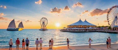 navy pier,sentosa,jumeirah beach,seaside resort,mackinac island,sentosa beach,mamaia,jumeirah beach hotel,mackinac,asiatique,key west,curacao,ferris wheel,carnival tent,mahogany bay,montreaux,rameshwaram,maldives mvr,bahamonde,cruises,Art,Classical Oil Painting,Classical Oil Painting 02