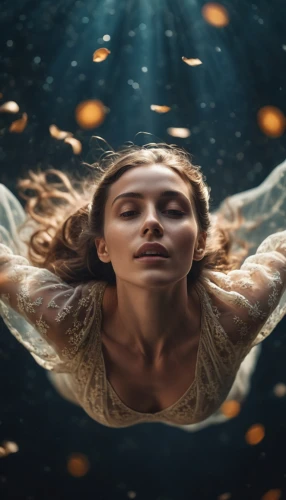 galadriel,margairaz,siren,adagio,fae,submergence,hypatia,eilonwy,mystical portrait of a girl,shannara,metamorphoses,cirta,margaery,seelie,naiad,weightlessness,flying girl,the night of kupala,submerged,flying seeds,Photography,General,Cinematic