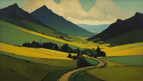 alpine landscape,olle gill,sommerfeldt,rohrer,kempff,underberg,willumsen,theisen,benton,peyto,burkard,feuchtwanger,palouse,toutle,gallaher,levinthal,selbach,lathrop,mortenson,moravia,Conceptual Art,Oil color,Oil Color 12