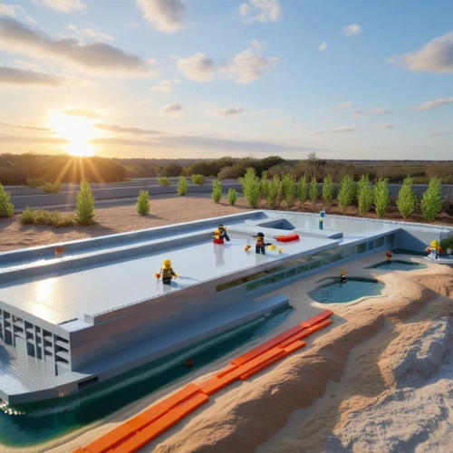 superpipe,dug-out pool,ski facility,skating rink,outdoor pool,inflatable pool,infinity swimming pool,roof top pool,flowrider,sewage treatment plant,rescue helipad,life saving swimming tube,3d rendering,solar cell base,halfpipe,mini golf course,water cube,swimming pool,skate park,skatepark,Unique,3D,Garage Kits