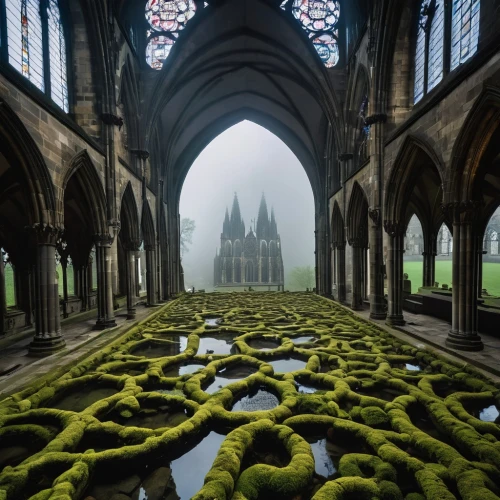 haunted cathedral,moss landscape,hall of the fallen,houseleek,moss,volturi,the fallen,sunken church,graveyards,graveyard,pilgrimage,cathedrals,nidaros cathedral,cathedral,hogwarts,cemetry,gothicus,st patrick's,gothic church,necropolis,Photography,Artistic Photography,Artistic Photography 01