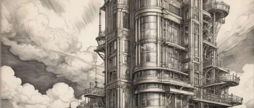 schuiten,schuitema,arcology,unbuilt,steamboy,skyscraping,metropolis,sci fiction illustration,imperialis,driehaus,highrises,sedensky,airships,dreadnought,skyscraper,high rises,smoke stacks,the skyscraper,supertall,willink,Conceptual Art,Fantasy,Fantasy 25