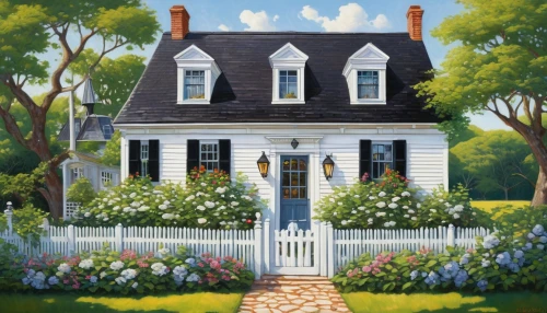 houses clipart,white picket fence,home landscape,country cottage,little house,summer cottage,house painting,weatherboarded,cottage,small house,cottage garden,weatherboard,country house,housedress,dreamhouse,home house,beautiful home,woman house,homesteader,victorian house,Art,Artistic Painting,Artistic Painting 32