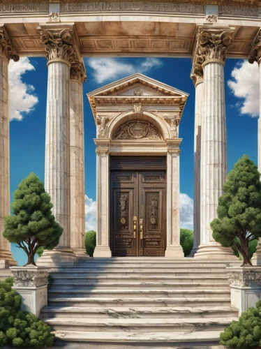 greek temple,zappeion,artemis temple,temple of diana,celsus library,neoclassical,halicarnassus,erechtheion,panagora,neoclassic,neoclassicism,roman temple,doric columns,amphipolis,palladian,the parthenon,temple of hercules,house with caryatids,parthenon,capitolium,Conceptual Art,Fantasy,Fantasy 23