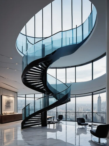 spiral staircase,circular staircase,winding staircase,staircase,spiral stairs,penthouses,staircases,outside staircase,stairwell,futuristic architecture,luxury home interior,futuristic art museum,stair,interior modern design,glass wall,steel stairs,stairs,modern office,stairways,winding steps,Photography,Black and white photography,Black and White Photography 05