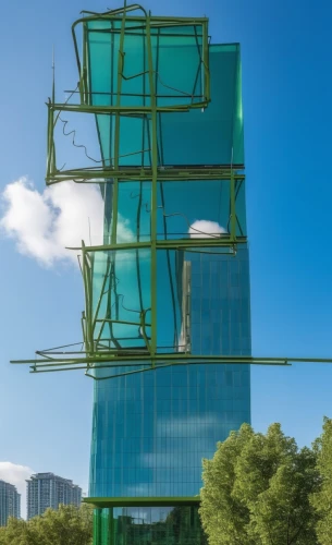 glass building,glass facade,the energy tower,glass pyramid,structural glass,glass facades,steel tower,observation tower,cantilevered,electric tower,cube stilt houses,skycycle,futuristic art museum,escala,residential tower,safdie,water cube,metal cladding,impact tower,ocad,Photography,General,Realistic