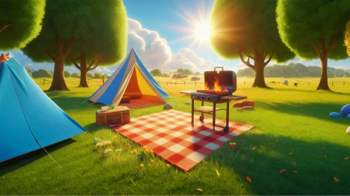 tearaway,encampment,camping tipi,3d render,camping tents,campsites,camping,lowpoly,encamped,tents,low poly,campfires,campgrounds,autumn camper,3d rendered,campers,3d background,thatgamecompany,encampments,gypsy tent