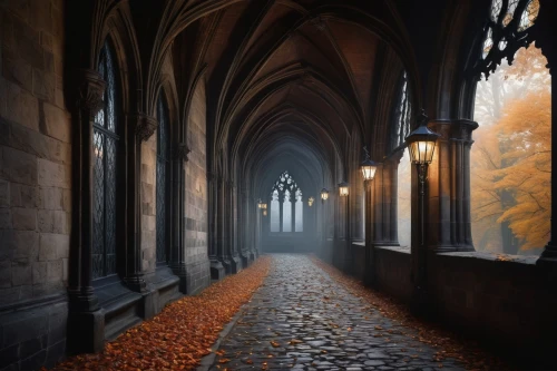 haunted cathedral,autumn fog,light of autumn,hall of the fallen,dracula's birthplace,autumnal,hogwarts,hallows,autumn theme,halloweenkuerbis,medieval street,the autumn,gothic church,halloween background,volturi,halloween scene,nidaros cathedral,cobblestones,autumn morning,arcaded,Conceptual Art,Sci-Fi,Sci-Fi 25