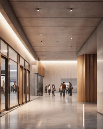 foyer,renderings,hallway space,lobby,snohetta,daylighting,3d rendering,associati,modern office,pedway,concrete ceiling,render,penthouses,office buildings,offices,hallway,newbuilding,barangaroo,new building,corridors,Photography,General,Realistic