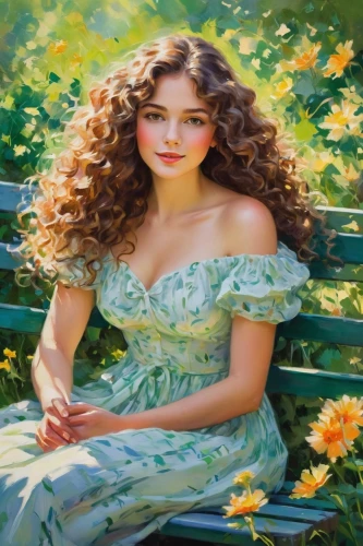 celtic woman,girl in the garden,girl in flowers,romantic portrait,oil painting,young woman,beautiful girl with flowers,rosalinda,photo painting,splendor of flowers,valeriana,oil painting on canvas,pittura,habanera,margairaz,flower painting,fantasy portrait,ophelia,evgenia,art painting,Conceptual Art,Oil color,Oil Color 10