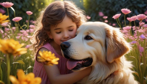 tenderness,girl with dog,love for animals,golden retriever,boy and dog,beautiful girl with flowers,tendre,little boy and girl,tenderhearted,samen,golden retriver,gentlest,the dog a hug,retriever,picking flowers,pluess,dog pure-breed,cute puppy,companion dog,lovingly,Photography,Artistic Photography,Artistic Photography 06