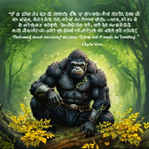 gorilla,bhagavatam,bodhidharma,dhamma,gigantopithecus,simian,rilla,naturphilosophie,prosimian,haramirez,apeman,the law of the jungle,vachanas,upanishad,virunga,ape,apes,grodd,monkey god,prosimians,Illustration,Realistic Fantasy,Realistic Fantasy 04