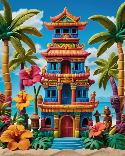 popeye village,tropical island,lego background,seaside resort,bird kingdom,miniland,fantasy city,bahamonde,3d fantasy,tropicale,fairy village,delight island,imaginationland,lego pastel,tropical house,3d render,cabana,bahama,agrabah,bird bird kingdom,Unique,3D,Clay