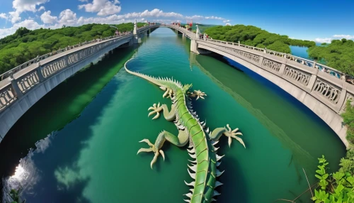 dragon bridge,crocodile,alligators,alligator,crocodiles,liopleurodon,dragon boat,aligator,alligator lake,freshwater crocodile,elasmosaurus,crocodile park,crocodilian,alligator alley,green water,plesiosaurus,salt water crocodile,south american alligators,false gharial,philippines crocodile,Photography,General,Realistic