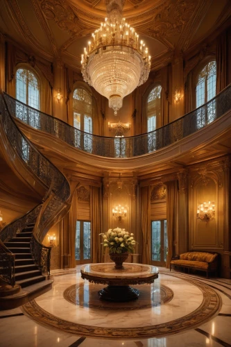 cochere,luxury home interior,entrance hall,opulently,foyer,opulence,ornate room,palladianism,palatial,emirates palace hotel,luxury hotel,poshest,grandeur,opulent,hotel lobby,lobby,circular staircase,marble palace,luxury property,mansion,Illustration,American Style,American Style 11