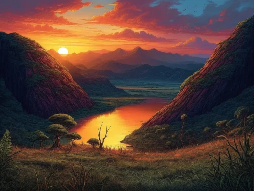 fantasy landscape,landscape background,desert landscape,desert desert landscape,paisaje,mountain sunrise,mountain landscape,cartoon video game background,volcanic landscape,world digital painting,mountainous landscape,nature landscape,mountain scene,high landscape,beautiful landscape,an island far away landscape,river landscape,futuristic landscape,dusk background,fantasy picture,Illustration,Realistic Fantasy,Realistic Fantasy 25