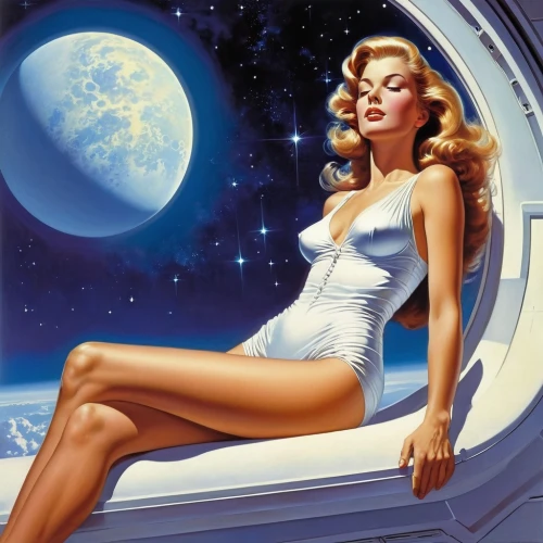 cosmogirl,barbarella,emshwiller,andromeda,venus,astronomer,hildebrandt,celestial body,struzan,space tourism,moonraker,markarian,space art,dazzler,sci fiction illustration,stellar,selene,moonlighting,spacehab,lunar prospector,Conceptual Art,Sci-Fi,Sci-Fi 19