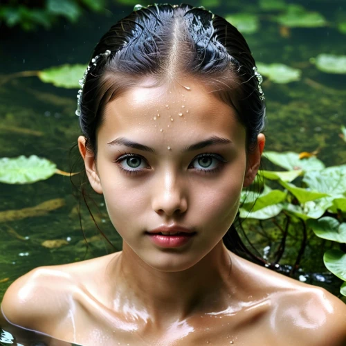 water lily,water lotus,water nymph,laotian,asian girl,ninagawa,water lilly,waterlily,asian woman,vietnamese woman,cambodian,vietnamese,asian vision,in water,flower of water-lily,oriental girl,japanese woman,xiaoli,photoshoot with water,asian,Conceptual Art,Sci-Fi,Sci-Fi 19