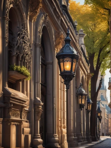 brownstones,new york streets,brownstone,streetscape,apthorp,rittenhouse,street lamps,beautiful buildings,streetscapes,yale university,knightsbridge,montreal,neoclassical,saint petersburg,belgravia,nihonbashi,victorian,parisian,streetlamps,milanesi,Conceptual Art,Sci-Fi,Sci-Fi 05