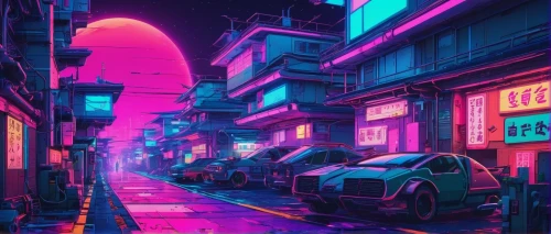 colorful city,neon arrows,cyberpunk,neon,tokyo city,alley,tokyo,vapor,80's design,cyberscene,synth,neon ghosts,aesthetic,alleyway,alleycat,fantasy city,cybercity,neon colors,neons,neon drinks,Conceptual Art,Sci-Fi,Sci-Fi 27