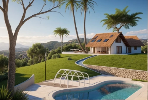 pool house,holiday villa,tropical house,roof landscape,landscape design sydney,landscape designers sydney,3d rendering,grass roof,mustique,landscaped,home landscape,dug-out pool,dreamhouse,garden design sydney,palmilla,palm garden,summer house,beautiful home,palm pasture,outdoor pool,Photography,General,Realistic