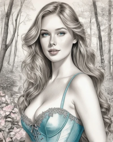celtic woman,margaery,margairaz,behenna,fantasy art,sigyn,faerie,morgause,fairy queen,blue moon rose,fairy tale character,etain,fantasy portrait,melian,celtic queen,arianrhod,edain,fantasy picture,fairest,persephone,Illustration,Black and White,Black and White 30