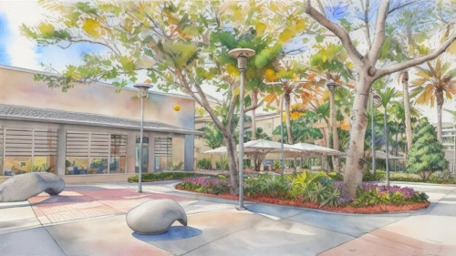 renderings,garden design sydney,watercolor palm trees,landscape design sydney,palm garden,landscaped,landscape designers sydney,wintergarden,coconut grove,florida home,resort,royal palms,palm pasture,courtyards,carports,residencial,landscaping,banyan,courtyard,3d rendering,Landscape,Landscape design,Landscape Plan,Watercolor