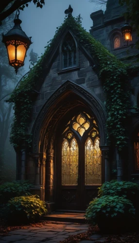 haunted cathedral,forest chapel,witch's house,gothic church,cathedral,little church,dusk,hall of the fallen,briarcliff,riftwar,maplecroft,kinkade,dark park,sanctuary,wooden church,illumination,ecclesiatical,mausolea,mausoleums,mdiv,Conceptual Art,Daily,Daily 25