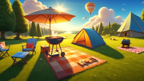 tearaway,camping,3d render,lowpoly,campsites,camping tents,autumn camper,tourist camp,campgrounds,cartoon video game background,3d background,glamping,low poly,encampment,sunfeast,campers,camping chair,barbecue area,3d rendered,campfires