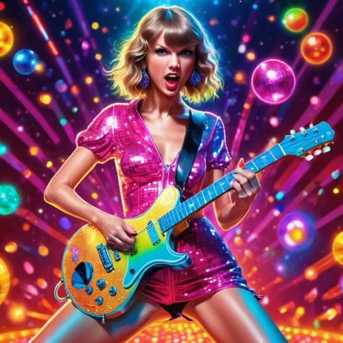 guitar,electric guitar,concert guitar,the guitar,playing the guitar,tay,taylor,painted guitar,swifty,swiftmud,modern pop art,taylori,vector illustration,guitar player,swiftlet,media concept poster,vector art,pop art style,taytay,reputation,Illustration,Realistic Fantasy,Realistic Fantasy 38