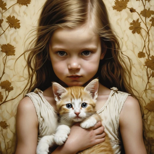 little boy and girl,cat lovers,vintage boy and girl,toxoplasmosis,tenderness,helnwein,little girls,samen,little girl and mother,the little girl,photorealist,little girl,love for animals,vintage children,young girl,gekas,boy and girl,children's background,milutinovic,tendre,Illustration,Realistic Fantasy,Realistic Fantasy 09