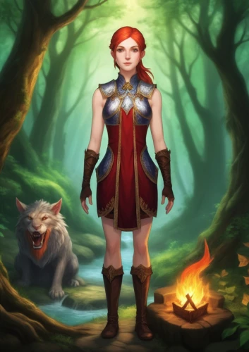 red riding hood,little red riding hood,druid,fireheart,daxia,liora,katarina,triss,karavas,game illustration,female warrior,woolfe,elona,red tunic,archdruid,innkeeper,danaus,annie,malene,branwen,Conceptual Art,Fantasy,Fantasy 31