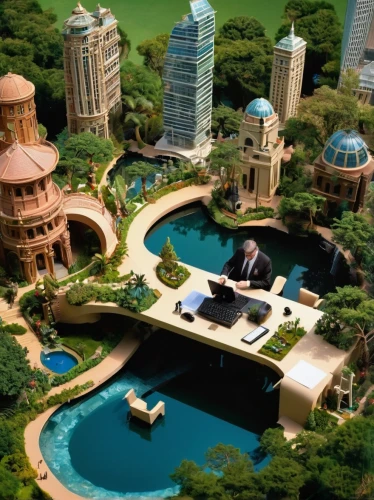 miniland,artificial islands,ecotopia,hiranandani,tropico,fantasy city,resort,holiday complex,diamond lagoon,oberoi,intercontinental,nkandla,golf resort,anantara,simcity,shangrila,diorama,megapolis,fatullayev,loro park,Illustration,Realistic Fantasy,Realistic Fantasy 37