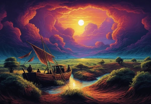 fantasy landscape,boat landscape,fantasy picture,purple landscape,an island far away landscape,fantasy art,pirate ship,sea landscape,landscape background,sea fantasy,3d fantasy,world digital painting,coastal landscape,sea sailing ship,sailing ship,scarlet sail,pirate treasure,sail ship,sailing ships,high landscape,Illustration,Realistic Fantasy,Realistic Fantasy 25