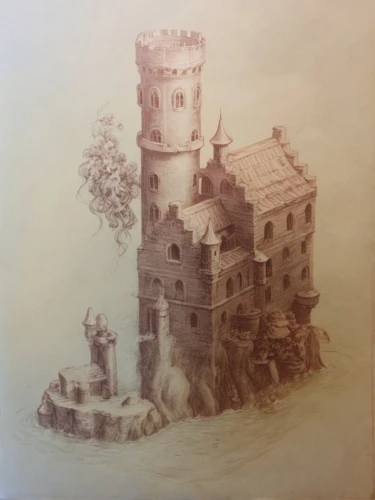 ghost castle,vintage drawing,diterlizzi,knight's castle,medieval castle,haunted castle,peter-pavel's fortress,fairy chimney,castle of the corvin,sand castle,ruined castle,old castle,diorama,castle keep,fairy tale castle,church painting,pinecastle,disegno,mezzotints,press castle