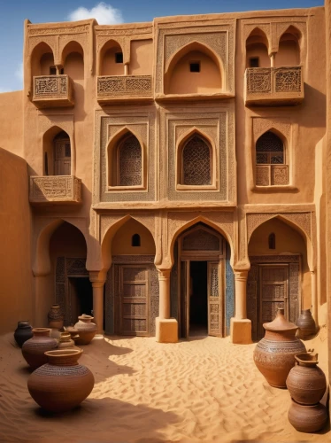 kasbah,qasr al watan,casbah,agrabah,la kasbah,qasr al kharrana,qasr,riad,caravansary,saliyah,benmerzouga,diriyah,deruta,ksar,timbuktu,ghadames,courtyard,semidesert,inside courtyard,caravanserai,Illustration,American Style,American Style 06