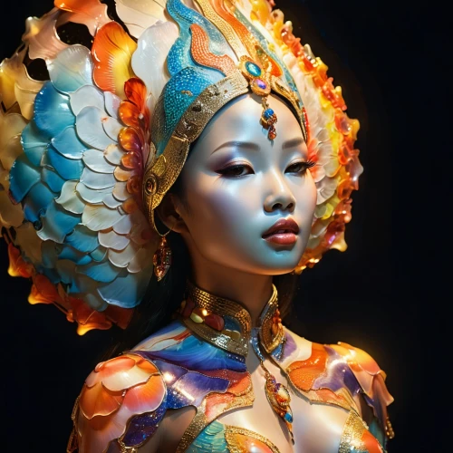 artist's mannequin,body painting,bodypainting,neon body painting,oriental princess,guanyin,oiran,bodypaint,vietnamese woman,asian costume,tretchikoff,geisha girl,inner mongolian beauty,oriental girl,geisha,asian woman,avalokitesvara,concubine,maiko,png sculpture,Photography,Artistic Photography,Artistic Photography 15