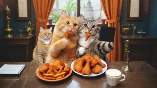 sweet potato fries,catanduva,gatos,wlf,two cats,vintage cats,dinner for two,cheetos,carrots,churros,catterns,tabbies,cat's cafe,cats,kupets,gatins,catsoulis,romantic dinner,kats,friskies