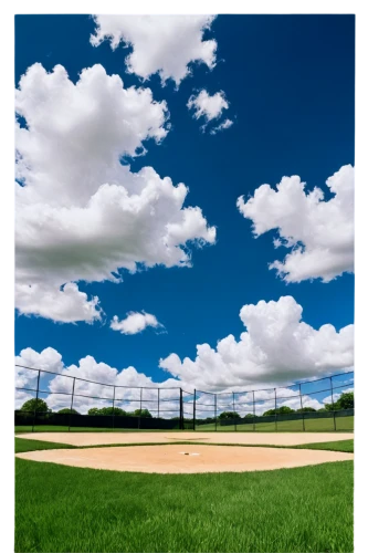 baseball field,blue sky clouds,virtual landscape,summer sky,bluesky,ballfield,skyscape,blue sky and clouds,baseball diamond,sky clouds,cloudlike,cloudscape,landscape background,outfield,blue sky and white clouds,photosphere,flatlands,cloudstreet,cloudy sky,cloud play,Illustration,Paper based,Paper Based 22