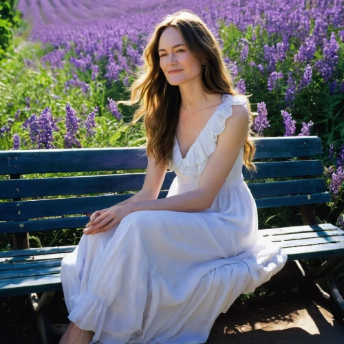 girl in a long dress,girl in white dress,emilia,sarikaya,white dress,beautiful girl with flowers,long dress,white with purple,milka,heinzmann,in the park,park bench,filippa,girl in flowers,lavender,caitriona,lavender fields,freja,princess sofia,aniane,Conceptual Art,Fantasy,Fantasy 08