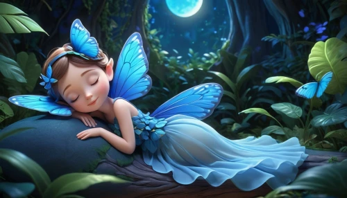 little girl fairy,blue butterfly background,fairy,tinkerbell,faerie,rosa ' the fairy,blue butterfly,thumbelina,garden fairy,fairies,evil fairy,rosa 'the fairy,fairy queen,fairie,aurora butterfly,faery,fairyland,butterfly background,ulysses butterfly,fairy world,Unique,3D,3D Character