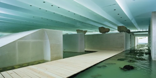 aqua studio,concrete ceiling,underwater playground,water wall,water cube,bathhouse,water stairs,inverted cottage,archidaily,marine tank,cubic house,snohetta,thalassotherapy,cave on the water,dunes house,infinity swimming pool,exposed concrete,zumthor,hydropower plant,otaru aquarium,Photography,General,Realistic
