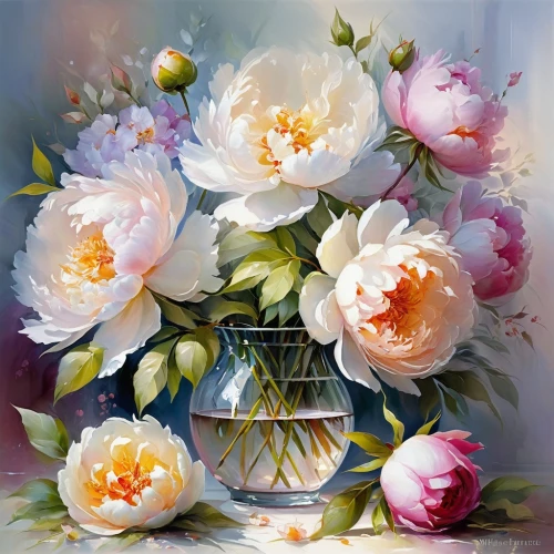 peonies,peony bouquet,flower painting,peony,white tulips,splendor of flowers,pink peony,white roses,flowers png,flower art,flowering tea,white chrysanthemums,flower background,roses daisies,peony frame,flower illustrative,common peony,camelliers,chrysanthemums,floral background,Conceptual Art,Oil color,Oil Color 03